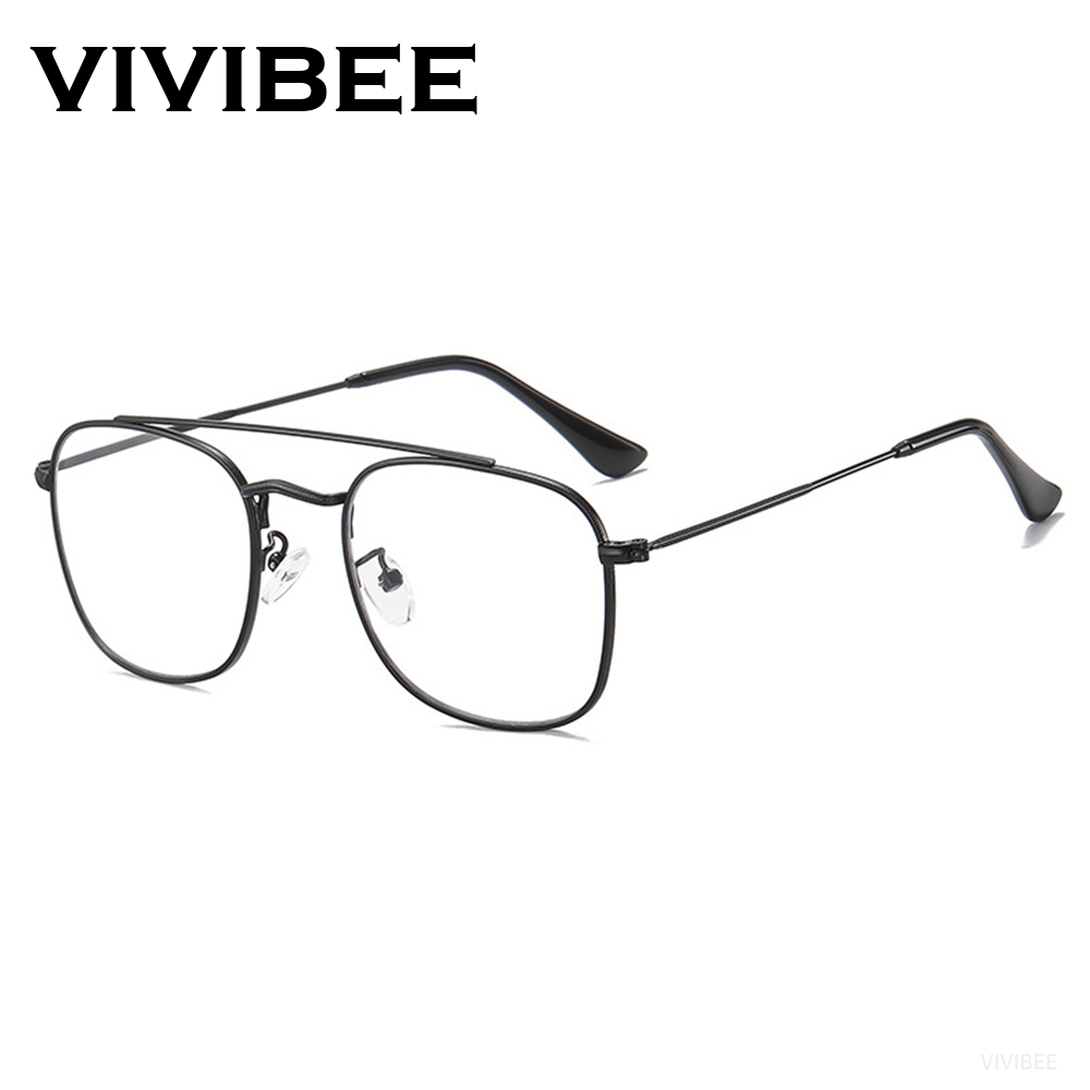 Gaming Glasses Blue Light - แว่นตา VIVIBEE รุ่น Retro Aviation ป้องกันแสงสีฟ้า