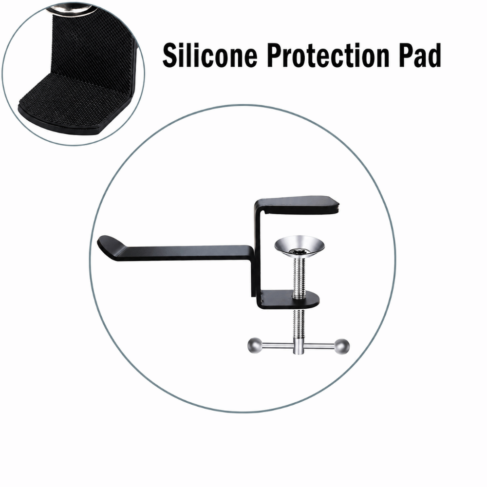 Headset Stand - ขาตั้งหูฟังโลหะสร้างสรรค์สีดำมีความเสถียรไม่ลื่นแขวนหูฟังป้องกันรอยขีดข่วนเบาะรองหูฟังสำหรับเล่นเกมแร็ควางหูฟังอเนกประสงค์