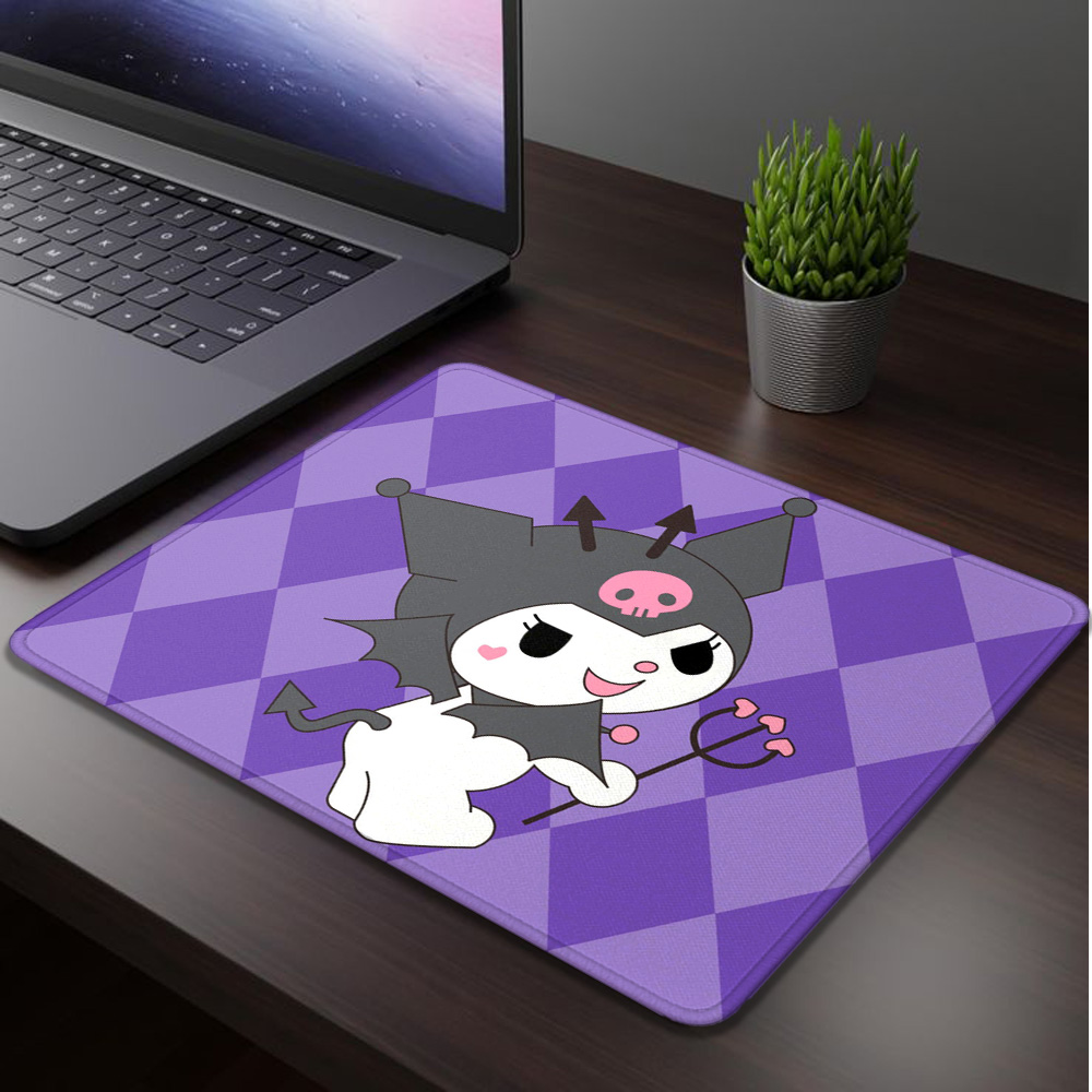 Pc Gaming Kuromi - แผ่นรองเมาส์ขนาดเล็ก K-Kuromies แผ่นรองเมาส์สำหรับเล่นเกมอุปกรณ์เสริมพีซีแผ่นรองโต๊ะคอมพิวเตอร์แผ่นรองโต๊ะสำนักงานแผ่นรองเมาส์เกมเมอร์แผ่นรองเมาส์ตู้