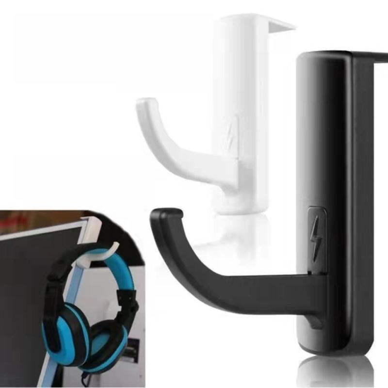 Headset Stand - ตะขอแขวนหูฟังแบบติดเอง ที่แขวนหูฟัง ตะขอแขวนแบบเทปสติ๊กเกอร์ สำหรับโต๊ะทำงาน จอคอมพิวเตอร์ ขาตั้งพลาสติก