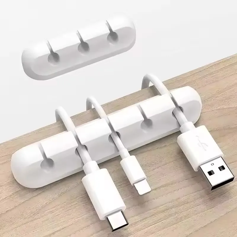 Desk Cable Organizer - ที่หนีบสายซิลิโคนแบบกลม สำหรับจัดระเบียบสายชาร์จ สาย USB ติดตั้งง่าย ใช้ในบ้านและออฟฟิศ
