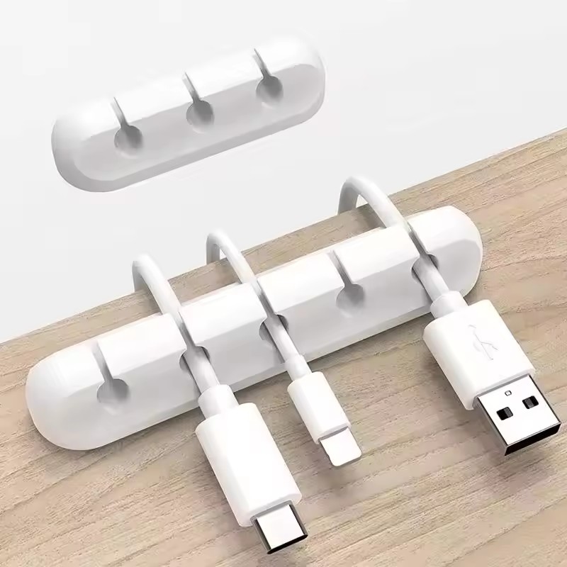 Desk Cable Organizer - ที่หนีบสายซิลิโคนแบบกลม สำหรับจัดระเบียบสายชาร์จ สาย USB ติดตั้งง่าย ใช้ในบ้านและออฟฟิศ
