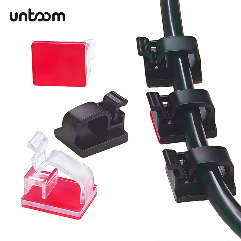 Desk Cable Organizer - คลิปหนีบสายไฟแบบมีกาว 20 ชิ้น สำหรับจัดการสายไฟ ที่ยึดสายไฟ สำหรับใต้โต๊ะ