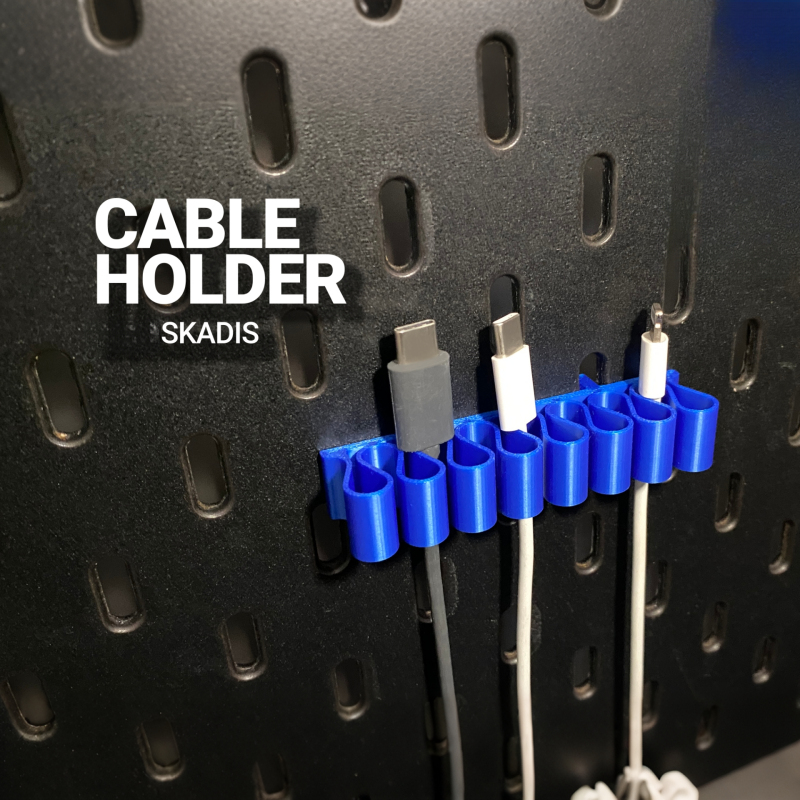 Desk Cable Organizer - คลิปจัดสายเคเบิลแบบติดผนังสำหรับแผ่นเพ็กบอร์ด ใช้ได้กับ Skadis เพ็กบอร์ด สำหรับจัดการสายไฟ ที่เก็บสายชาร์จ