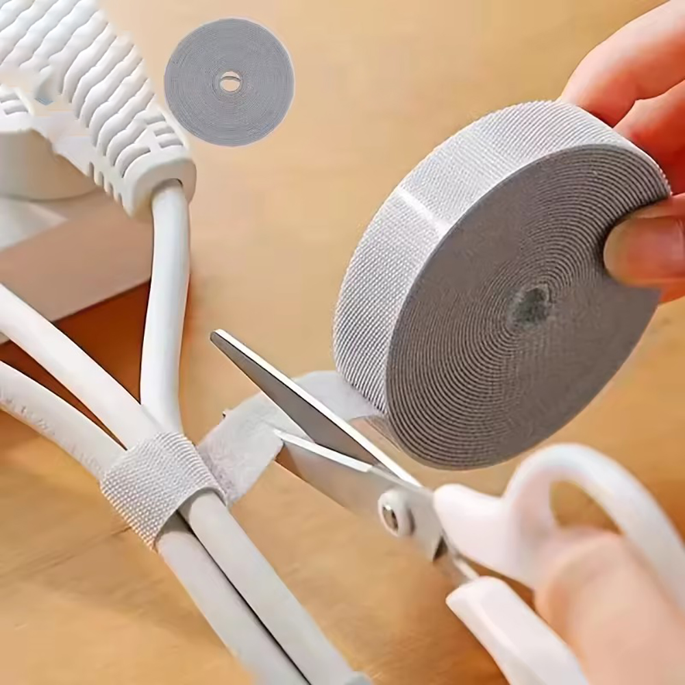 Desk Cable Organizer - 1 ชิ้น ที่เก็บสายเคเบิล อุปกรณ์จัดการสายไฟ เทปพันสาย หูฟัง