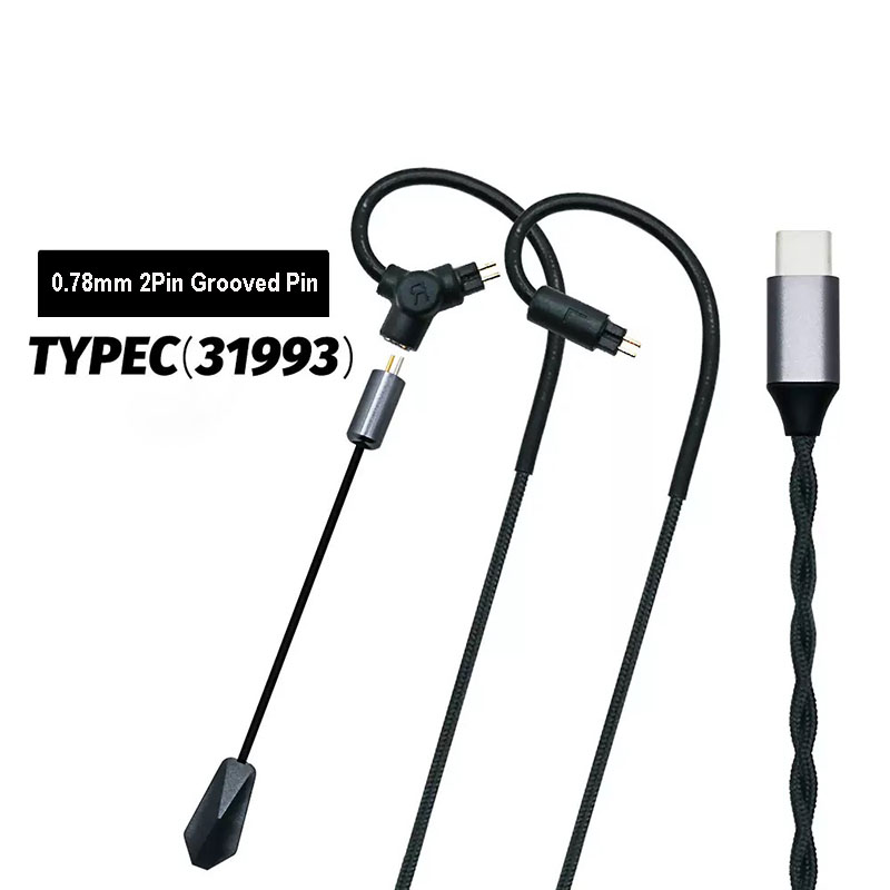 Gaming Microphone - 0.78 QDC MMCX สายหูฟังสำหรับเล่นเกม 3.5 มม.