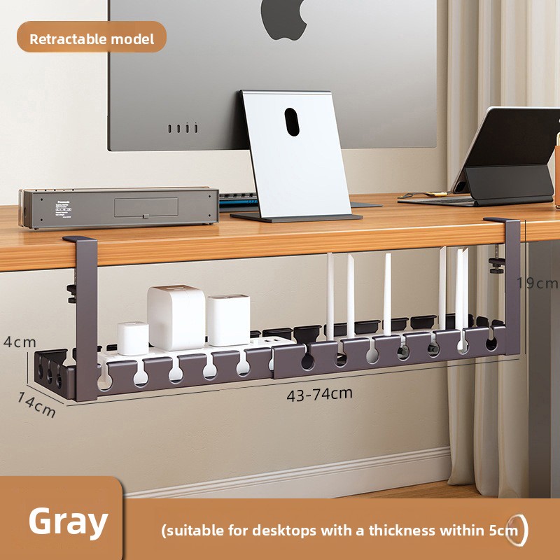 รางเก็บสายไฟใต้โต๊ะแบบยืดหดได้ - Desk Cable Organizer บทวิจารณ์และราคา