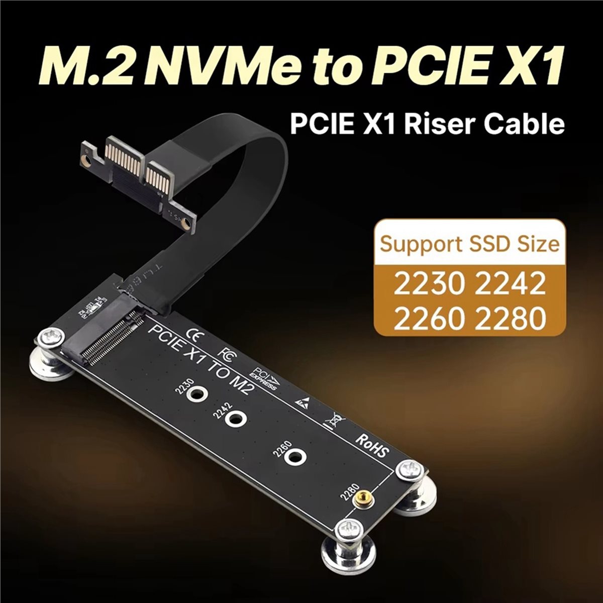 L77A PCI-E 3.0 X1 ถึง M.2 NVMe - Pcie Riser Cable บทวิจารณ์และราคา
