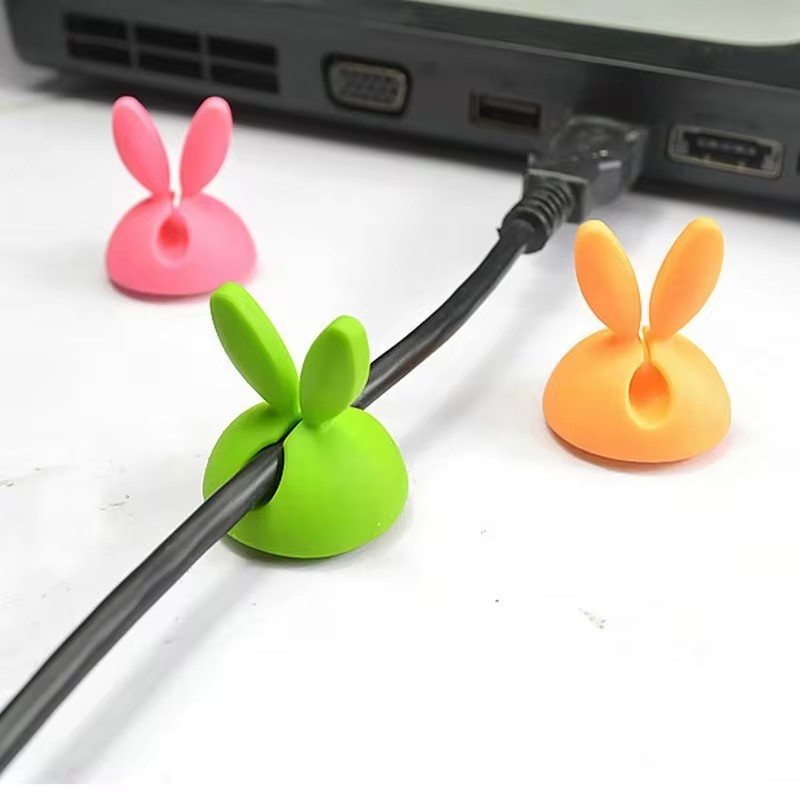 สายคล้องหูกระต่ายน่ารักสายชาร์ - Desk Cable Organizer บทวิจารณ์และราคา