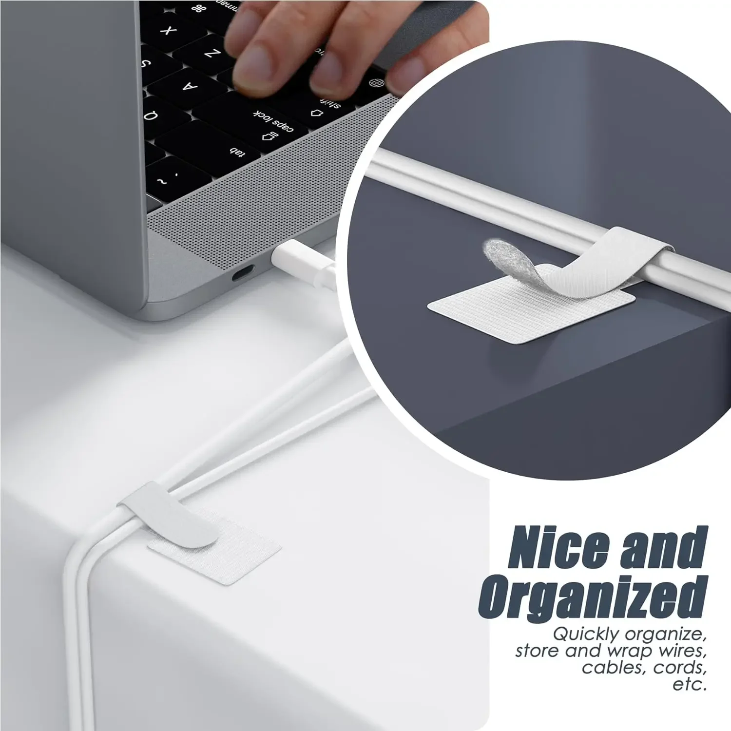 ใหม่ReusableสายผูกVelcro Ties  - Desk Cable Organizer บทวิจารณ์และราคา