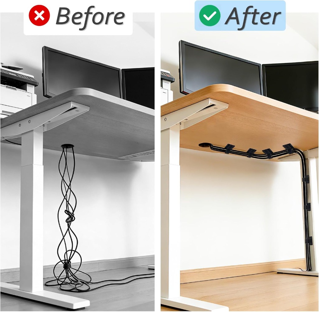 4-28 ชุด สายรัดแบบมีกาวในตัว ส - Desk Cable Organizer บทวิจารณ์และราคา