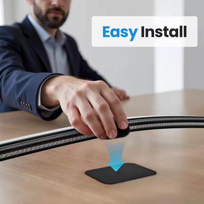 ที่ยึดสายไฟใต้โต๊ะแบบปรับได้ พ - Desk Cable Organizer บทวิจารณ์และราคา