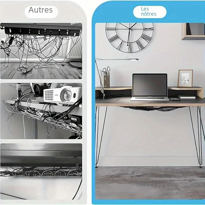 ตาข่ายจัดระเบียบสายไฟใต้โต๊ะ - - Desk Cable Organizer บทวิจารณ์และราคา