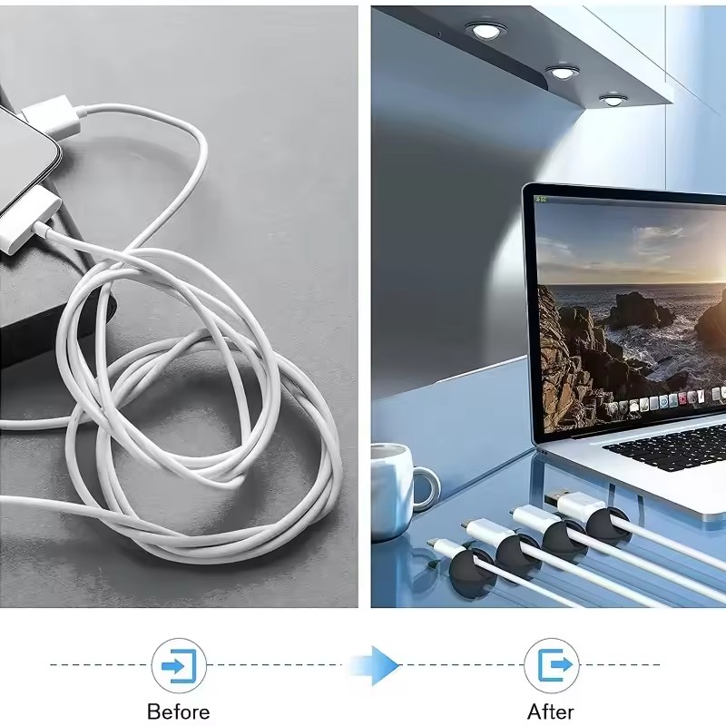 คลิปหนีบสายเคเบิลติดผนัง/โต๊ะท - Desk Cable Organizer บทวิจารณ์และราคา
