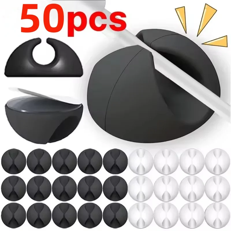 5/50Pcs Desktop Wallสายคลิปการ - Desk Cable Organizer บทวิจารณ์และราคา